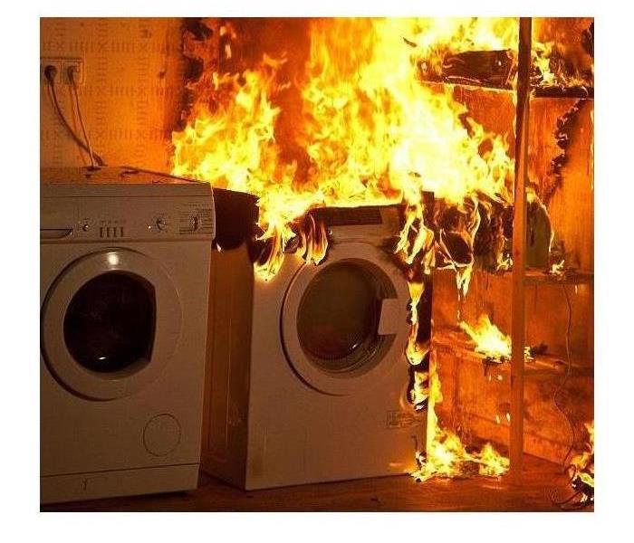 fire in laundry room